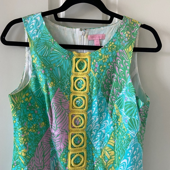 Lilly Pulitzer Green And Yellow Embroidered Dress Size 8 Women’s - Picture 4 of 4
